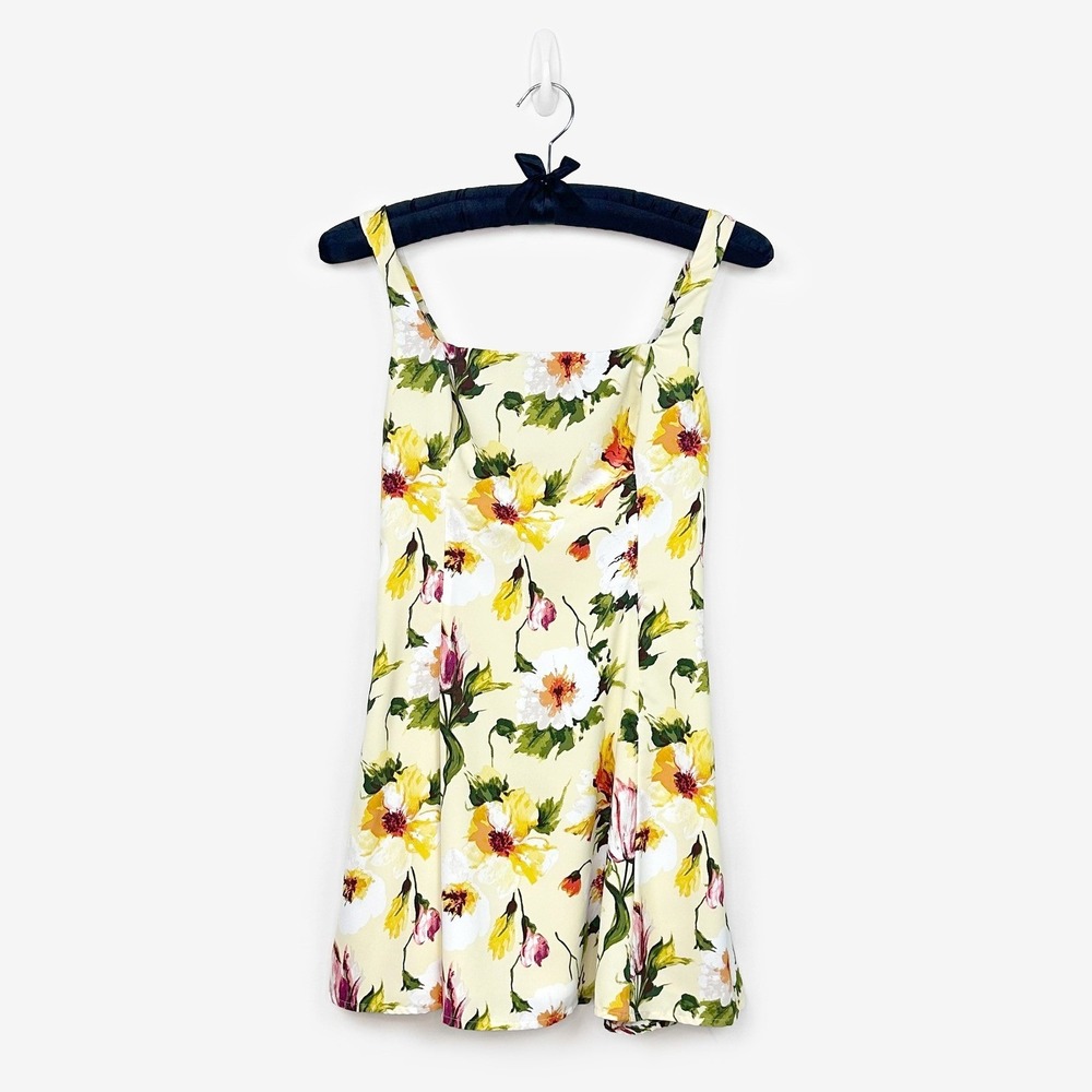 Abercrombie & Fitch Floral Mini Dress Size S Yellow Fit & Flare Romantic Cottage